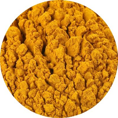 rhizome moulu de curcuma, épice et plante médicinale en vrac
