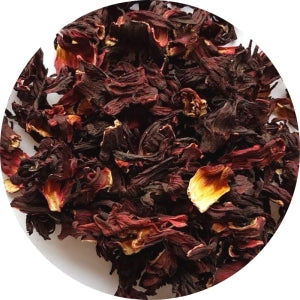 fleurs d'hibiscus, plante médicinale en vrac