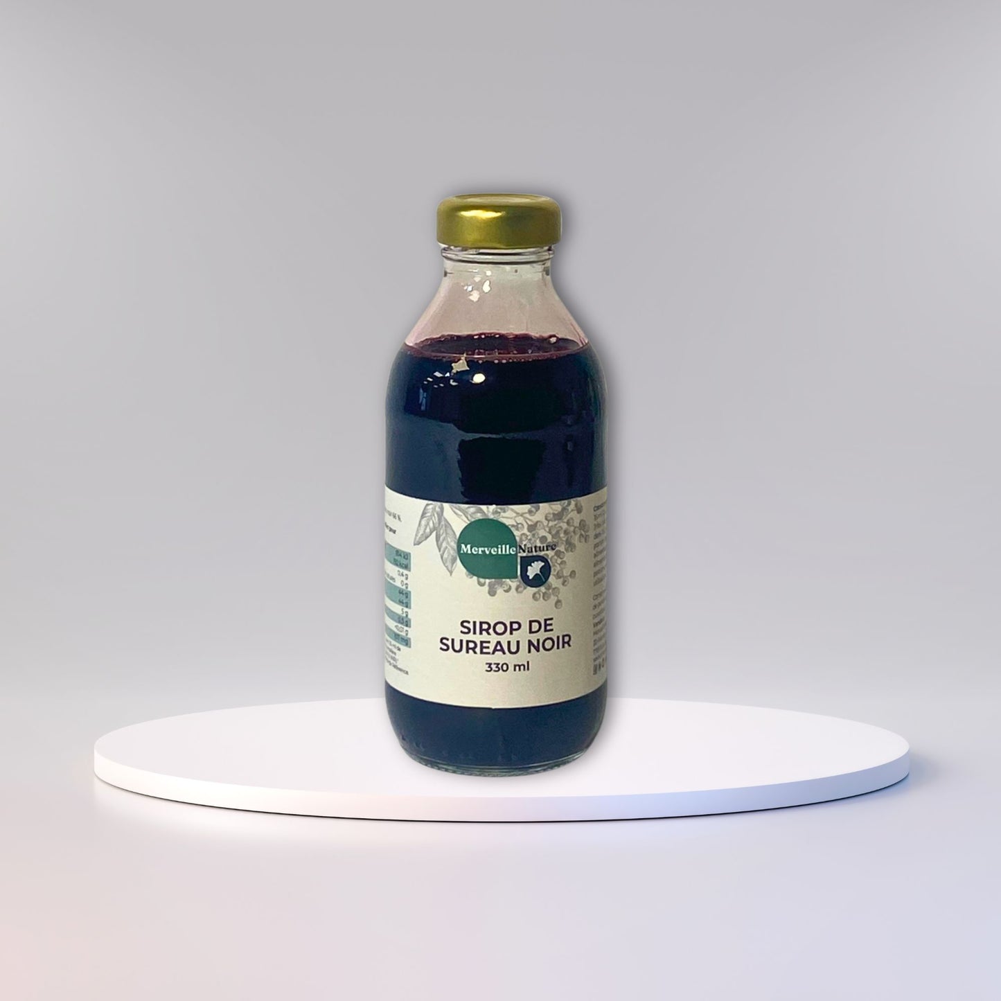 bouteille de sirop de sureau noir