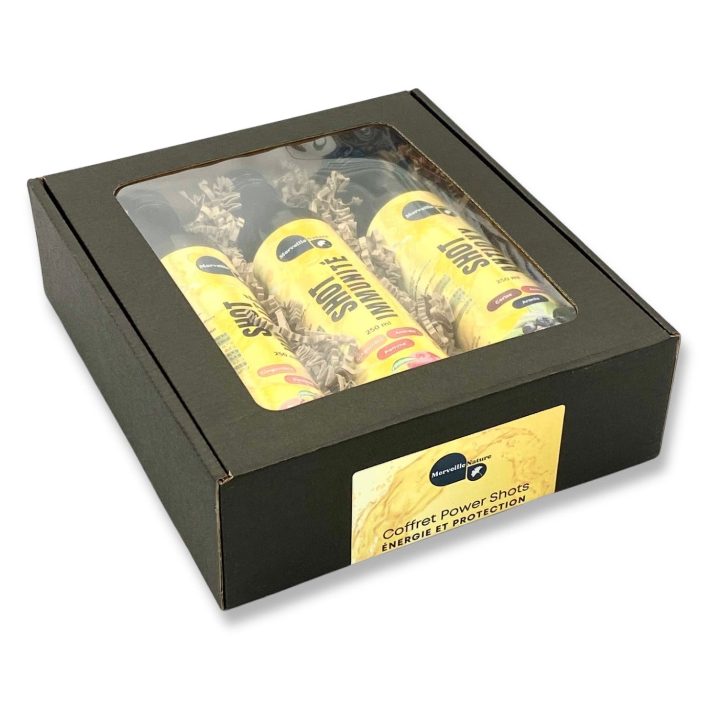 Coffret de 3 shots bio sans sucre ajouté, à base de gingembre, acérola, argousier et aronia