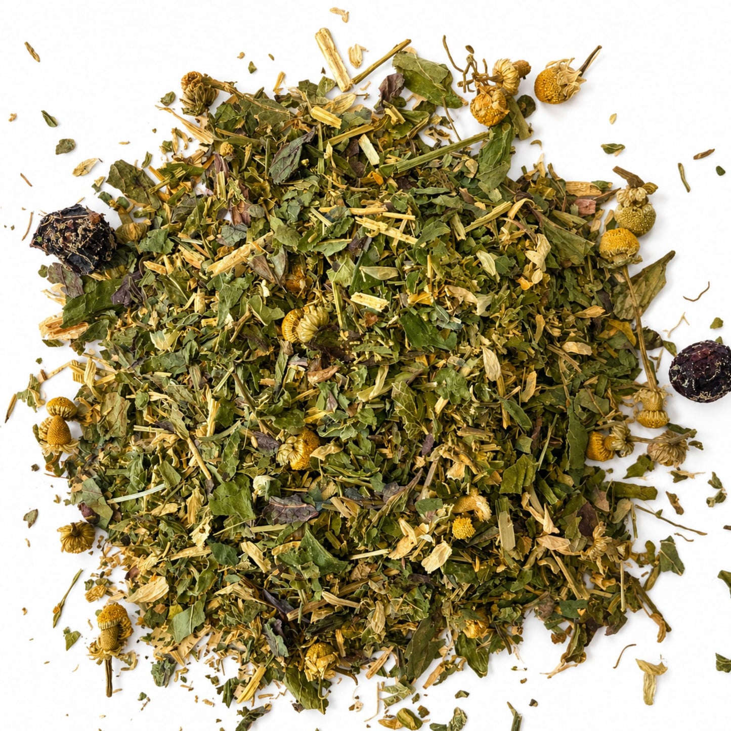 Mélange de plantes en vrac de la tisane Adieu Mes Maux De Tete MerveilleNature, infusion pour paiser les douleurs liées aux maux de tête tout en favorisant une sensation de bien-être 