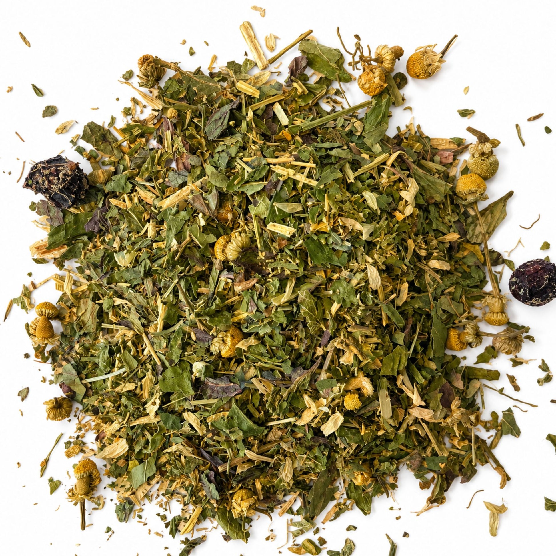 Mélange de plantes en vrac de la tisane Adieu Mes Maux De Tete MerveilleNature, infusion pour paiser les douleurs liées aux maux de tête tout en favorisant une sensation de bien-être 
