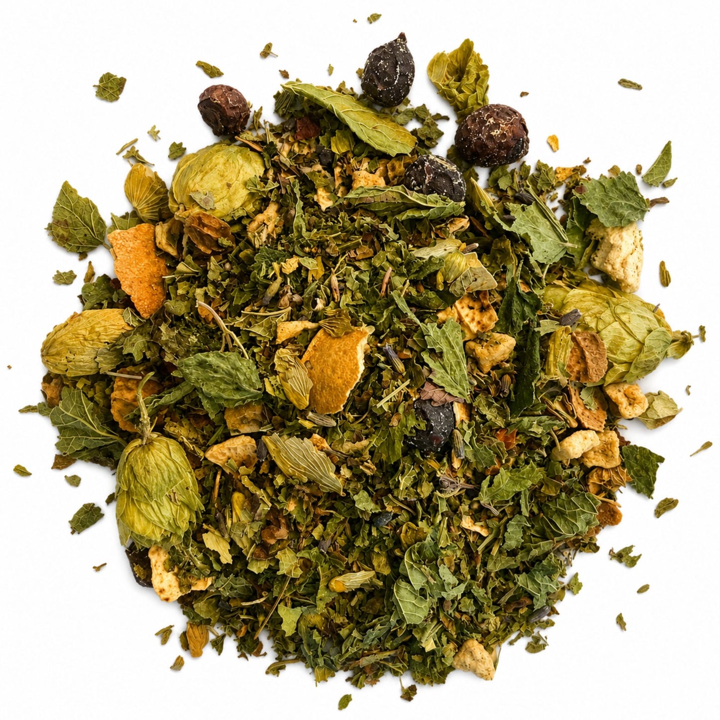 Mélange de plantes en vrac de la tisane Adieu Mon Insomnie MerveilleNature, infusion pour retrouver des nuits paisibles et un sommeil réparateur 